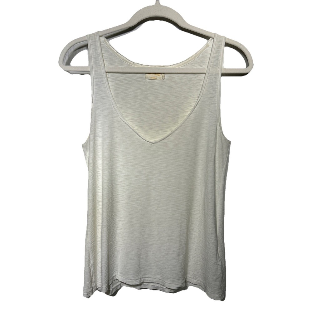 Nation LTD Los Angeles Tank Top White Distressed Women's Size Small